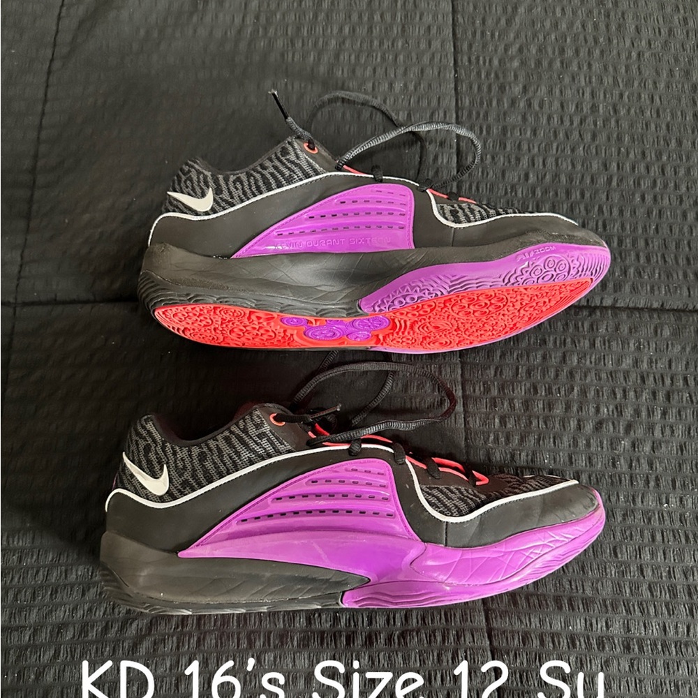 Nike Black and Purple Sneakers with Vibrant Design